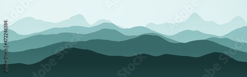 Fototapeta Naklejka Na Ścianę i Meble -  modern light blue hills natural landscape - wide computer graphics texture illustration