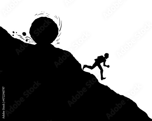 Vector drawing sketch of fanny comic situation