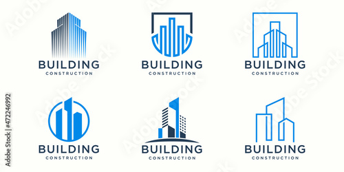 building logo design icons set. city building abstract For Logo Design Inspiration.