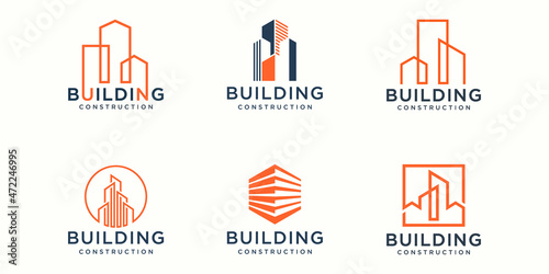 building logo design icons set. city building abstract For Logo Design Inspiration.