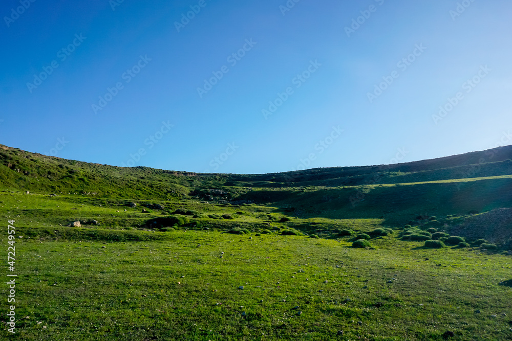 Beautiful green valley in the mountains of Dagestan