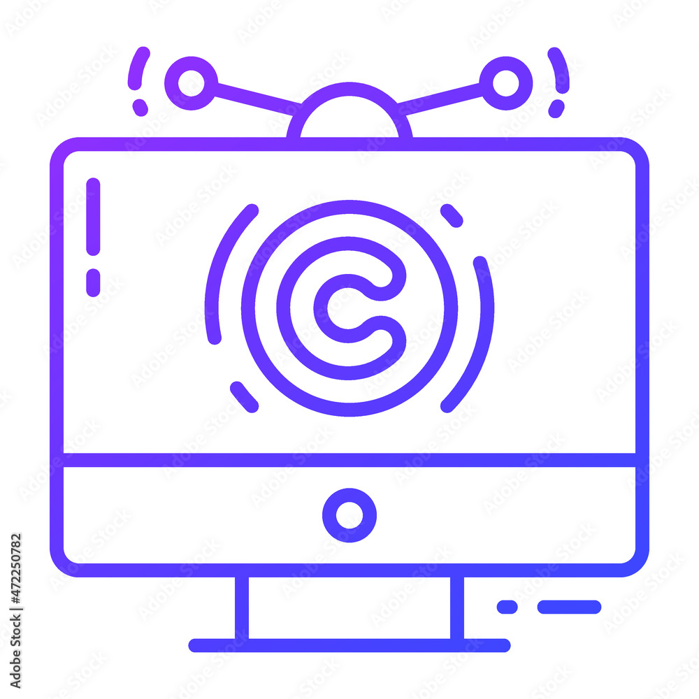 tv broadcast Copyright law, intellectual property icon tv broadcast Copyright law, intellectual property icon
