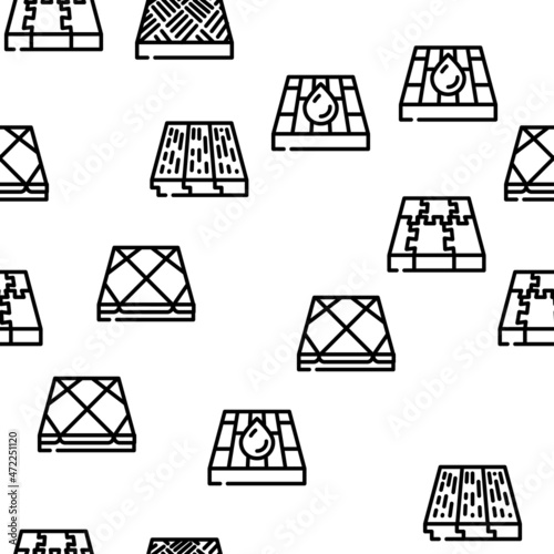 Floor Material Layers Renovation Vector Seamless Pattern Thin Line Illustration