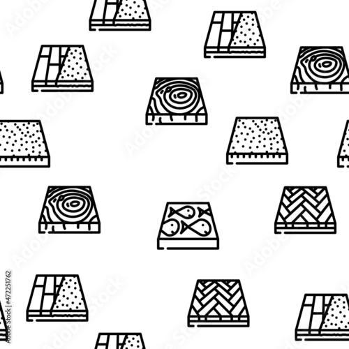 Floor Material Layers Renovation Vector Seamless Pattern Thin Line Illustration