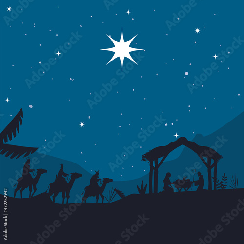 Fotografia nativity manger card