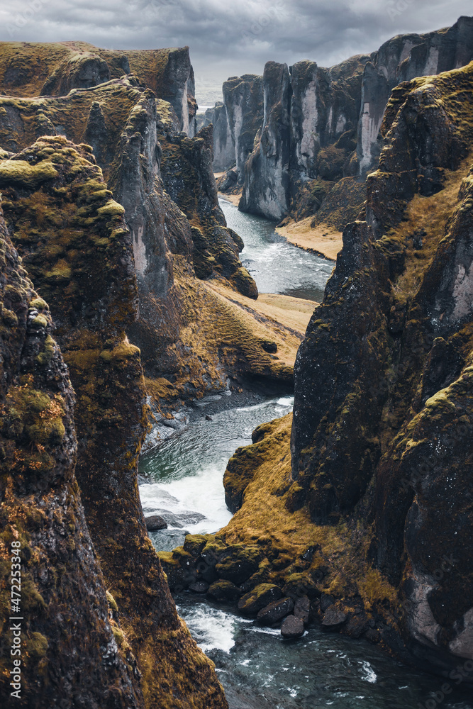 Fjaðrárgljúfur Schlucht Island Fjaðrárgljúfur Schlucht Island