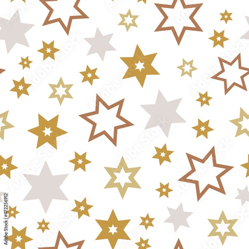 vector basic stars allover silver and gold seamless pattern background