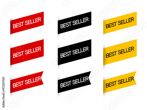 Best seller icon set. Sale sticker. Business concept. Vector EPS 10. Isolated on white background