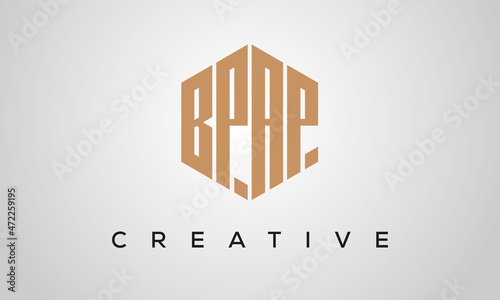 letters BPAP creative polygon hexagon logo victor template photo