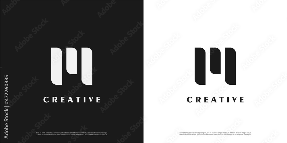 Fototapeta premium letter M logo modern design, Minimalist M initial based vector icon