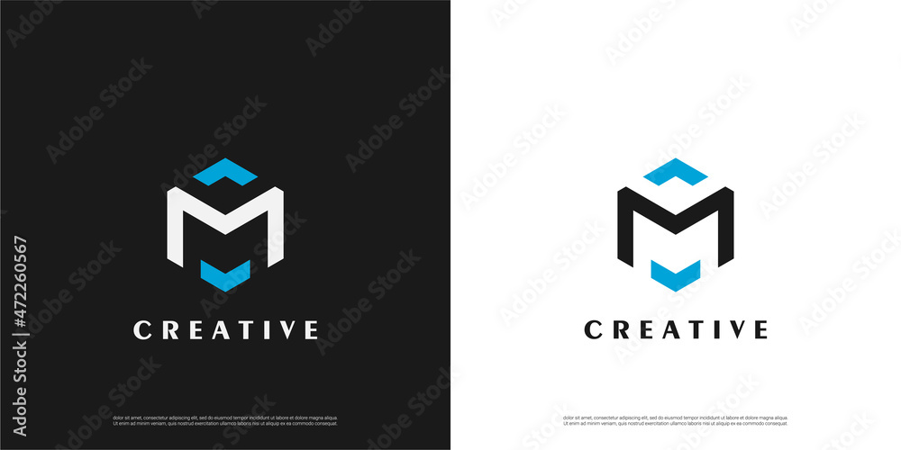 letter M logo design, Minimalist M initial based vector icon