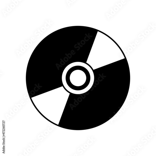 Icon with cd disk on white background. Compact cd. Simple vector icon.