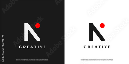 letter N logo line design, Minimalist N initial based vector icon