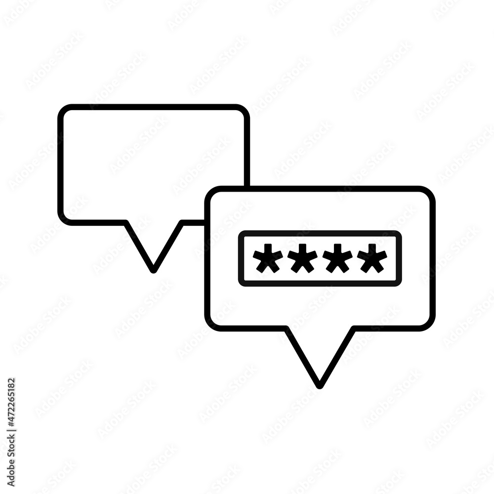 Encryption Message icon with pin code outline style. Encryption Message icon with pin code outline style.