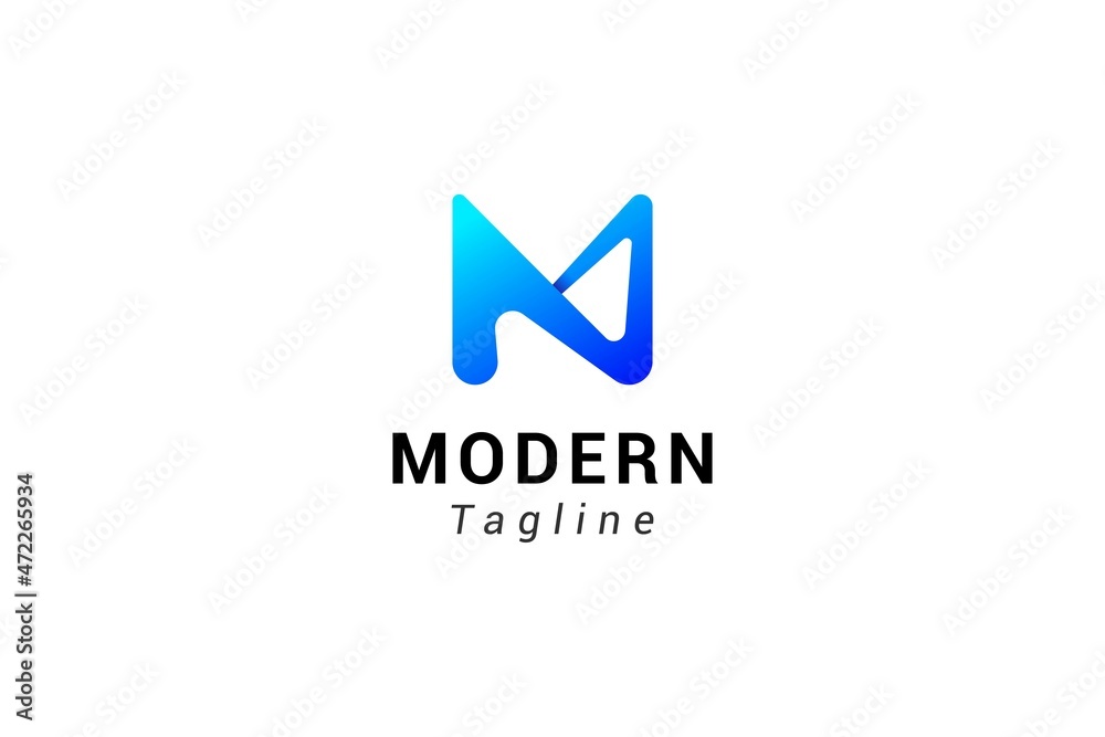Letter M creative Blue gradient colour logo Stock Vector | Adobe Stock