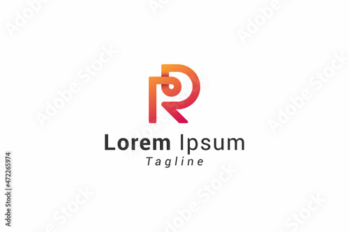 Letter R creative red colour modern logo