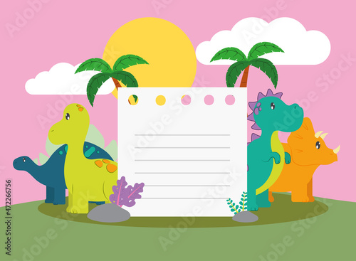dinosaurs and paper