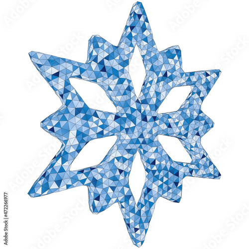 Polygonal snowflake. Vector illustration