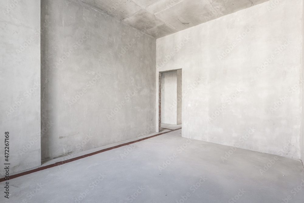 Obraz premium interior of the apartment without decoration in gray colors