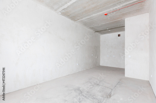 interior of the apartment without decoration in gray colors