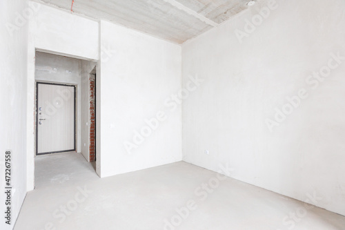 interior of the apartment without decoration in gray colors