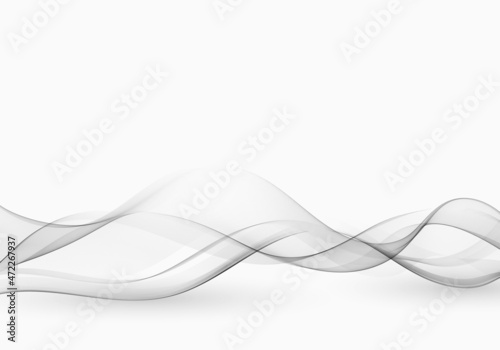 Abstract wavy transparent wave background. Gray wavy lines.