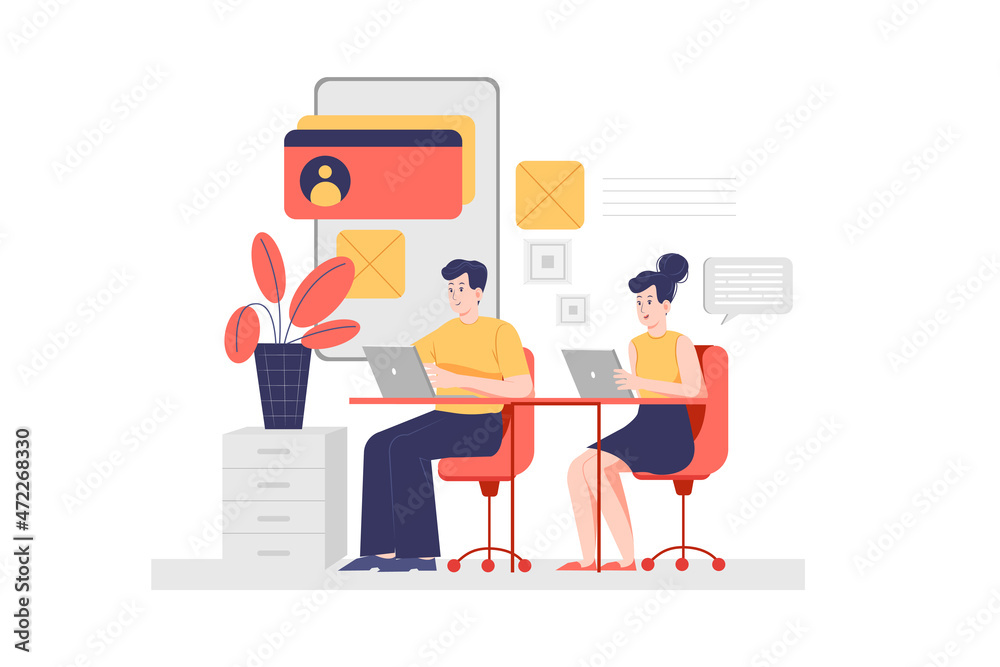 App Development Illustration concept. Flat illustration isolated on white background. App Development Illustration concept. Flat illustration isolated on white background.