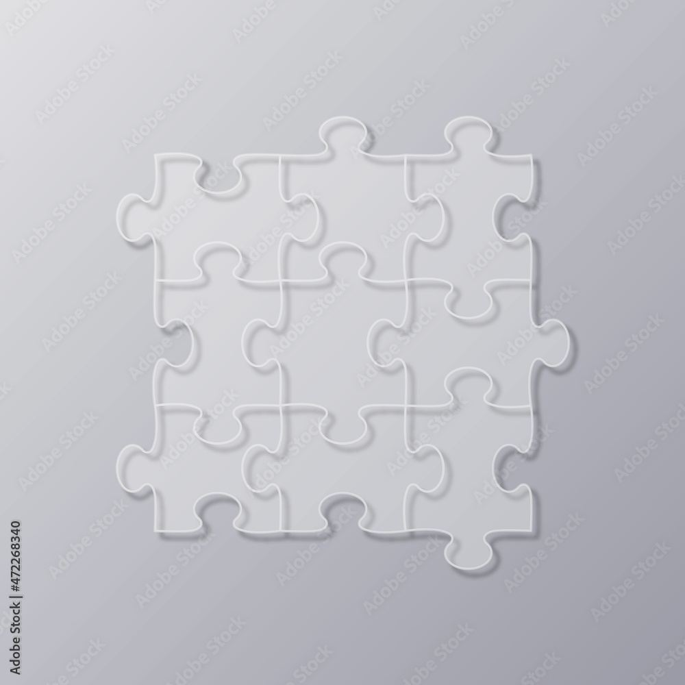 Obraz premium Transparent matte glass puzzles. Vector illustration