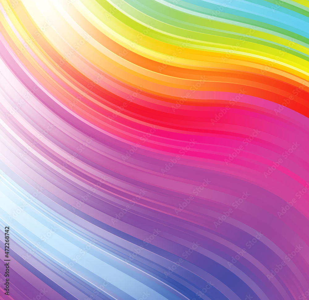 Abstract bright background with multicolored wavy stripes