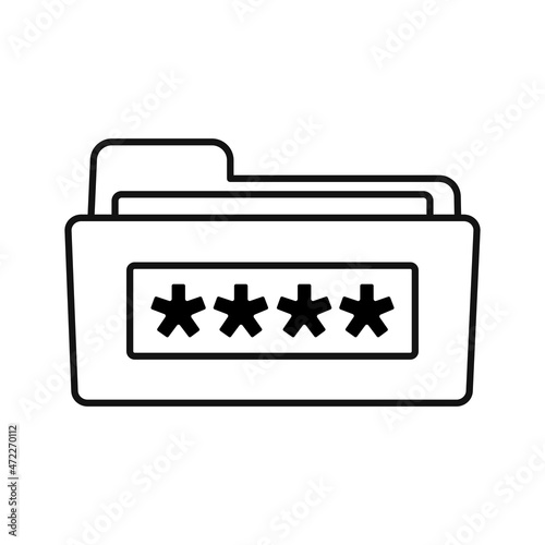 Protected web folder with pin code vector flat design icon