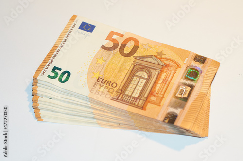 50 euro banknotes selective focus