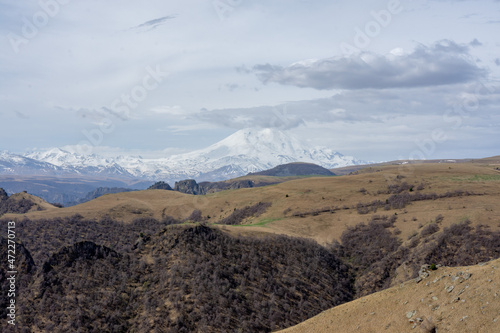 view of Elbrus in the North Caucasus