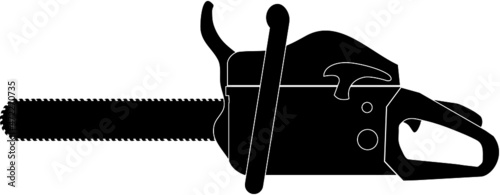 gasoline chainsaw isolated silhouette vector illustration