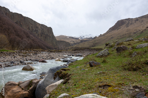 view of a winding mountain river