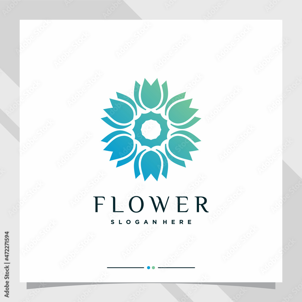 lotus logo design template with creative concept
