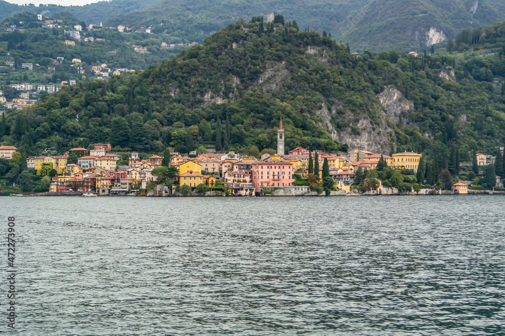 View on Varenna village from Como lake, Lombardy - Italy