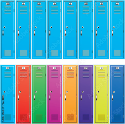 vector background of colorful school lockers