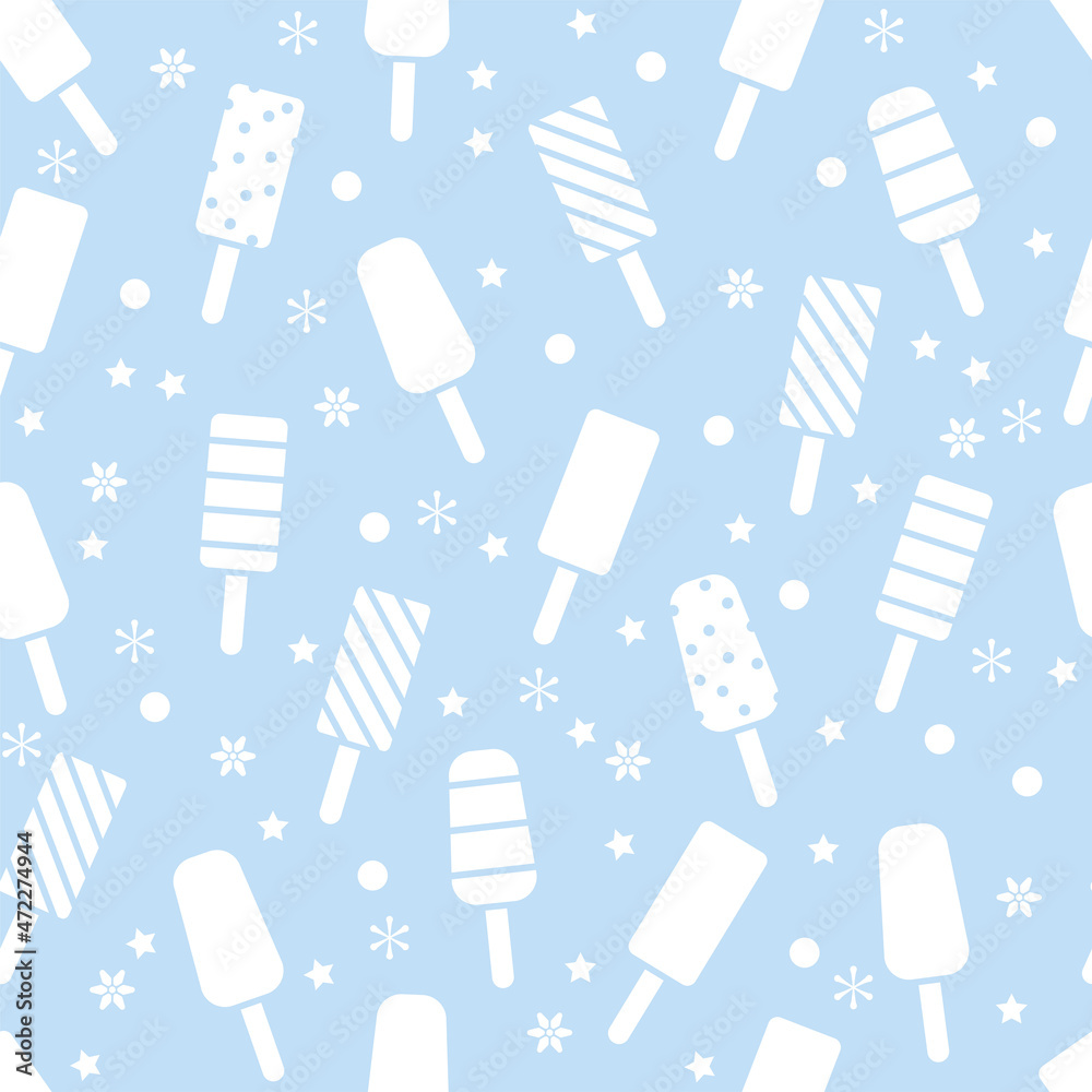 vector seamless icecream pattern with popsicles vector seamless icecream pattern with popsicles