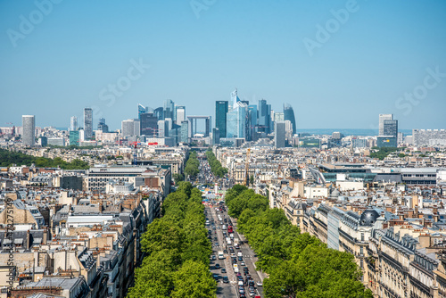 Panoramic View from Arc de Triomphe to La Defense District, Paris © imagoDens