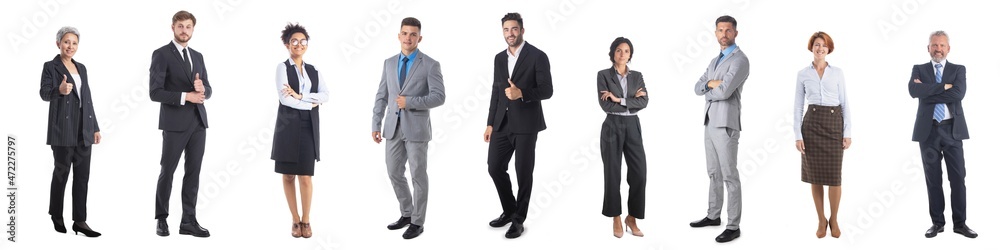 Business people group on white