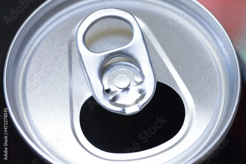 Aluminum can on a top view