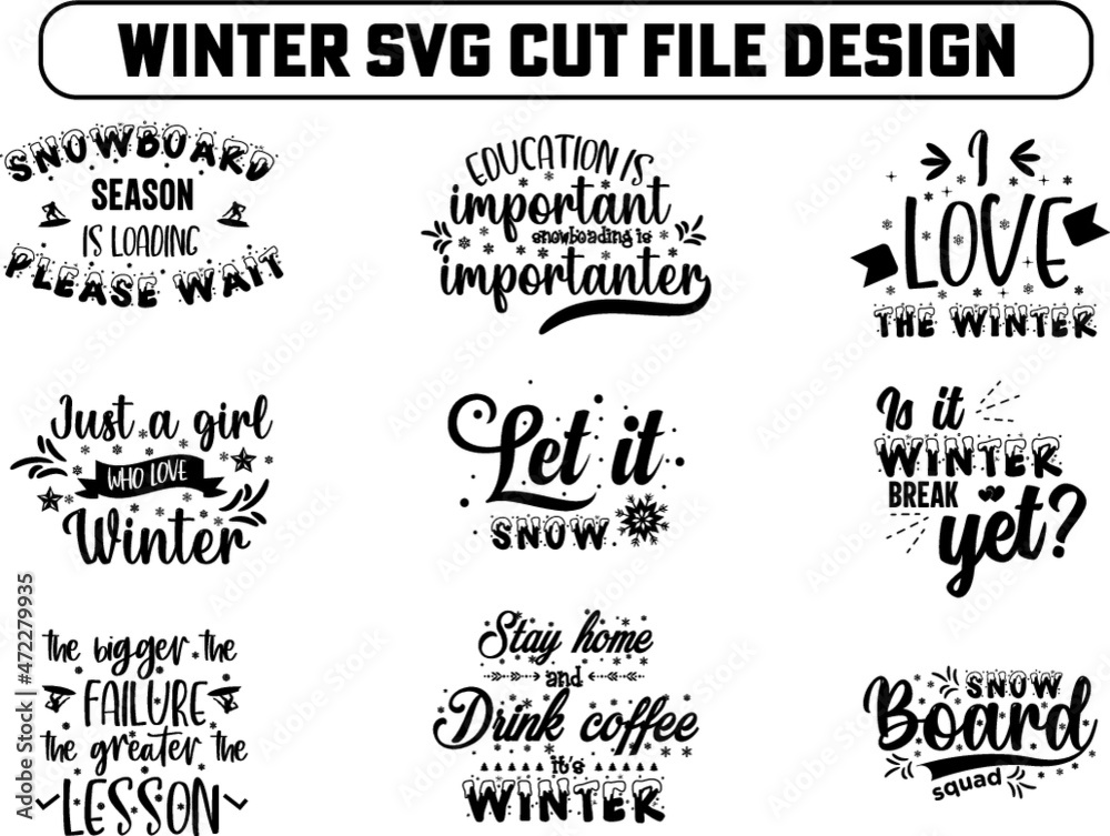 Winter SVG cut file Design Bundle Winter SVG cut file Design Bundle
