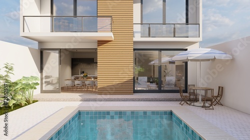 Konstfotografi minimalist pool in home
