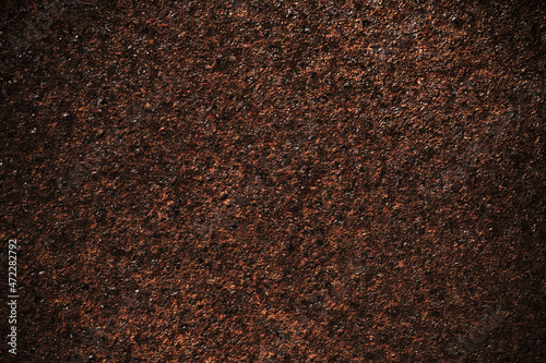 Contrasting background of rusty metal. Iron texture close up for text. Blank for design, vignette.
