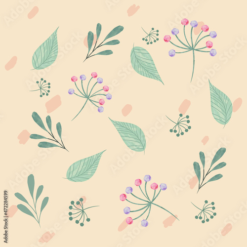watercolor leaves poster
