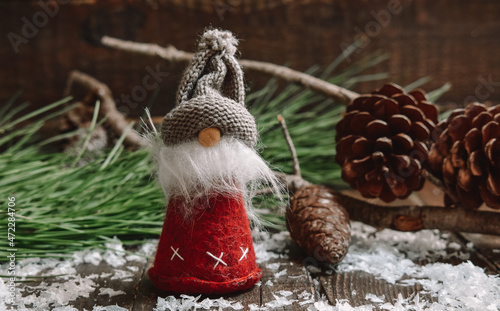 Christmas Gnome on wooden © Carolina