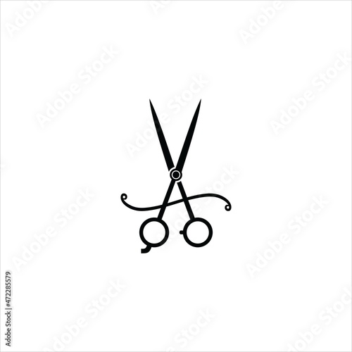 initials a logo vector template scissors
