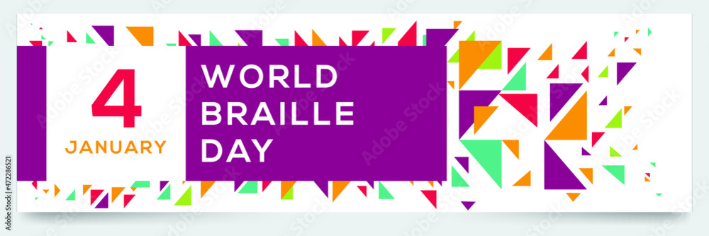 Creative design for (World Braille Day), 4 January, Vector illustration.