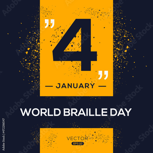 Creative design for (World Braille Day), 4 January, Vector illustration.