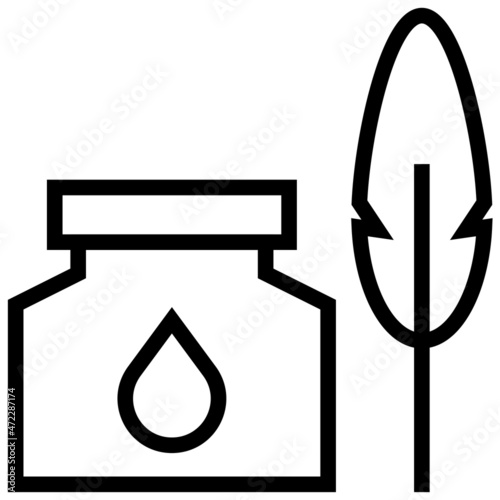 Natural dyes label line icon, vector illustration